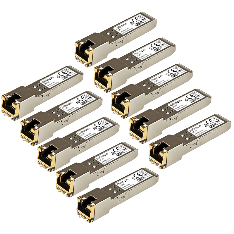 StarTech GLCT10PKST SFP to RJ45 Cat6/Cat5e Transceiver 10 Pack